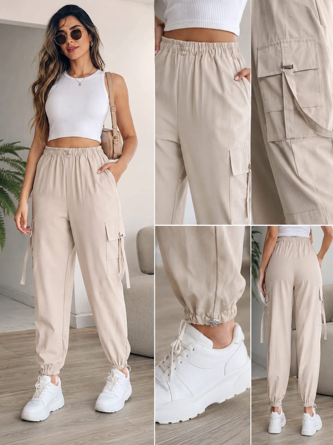 CALÇA  CARGO AJUSTE BARRA